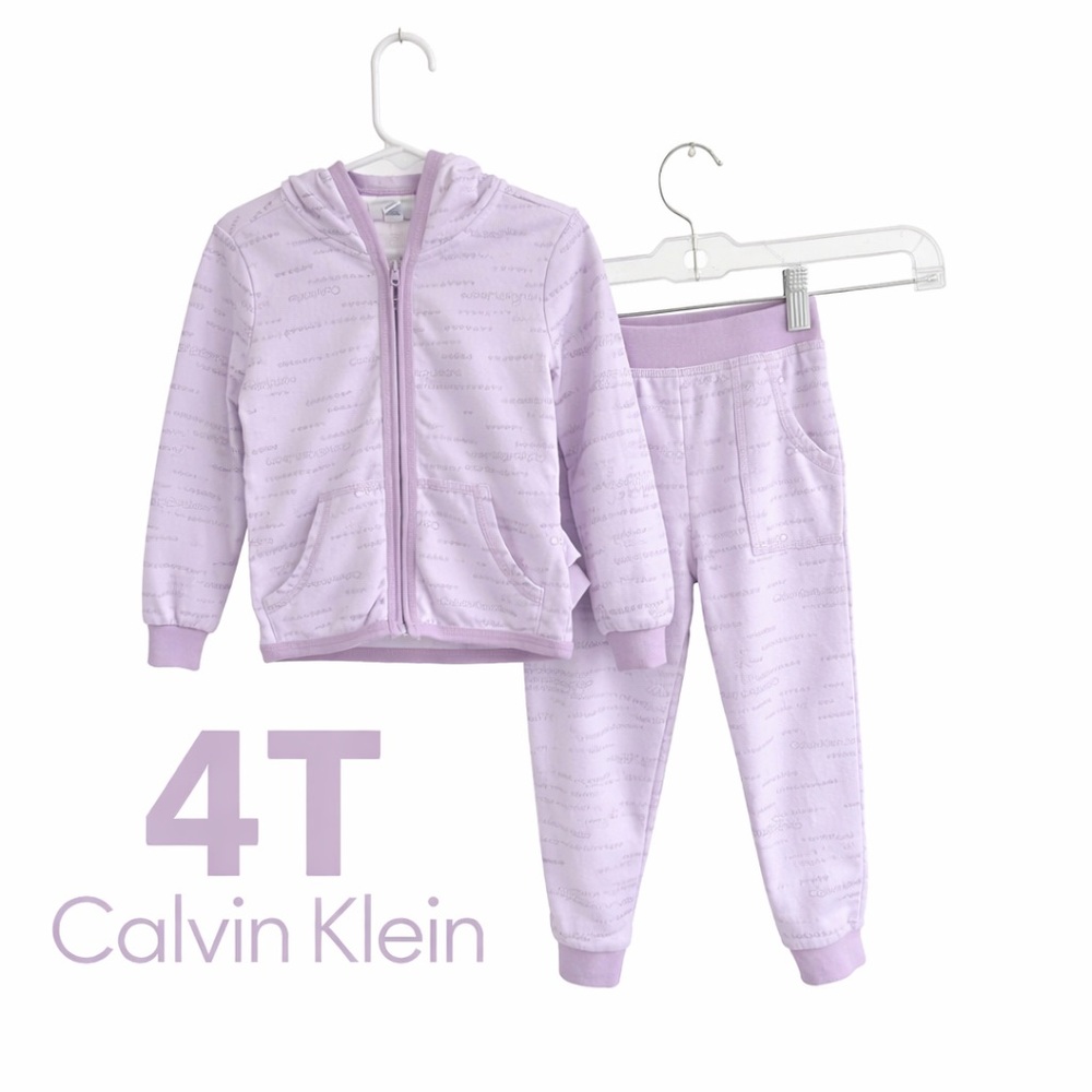 Calvin Klein 4T Lilac Zip Hoodie & Jogger sweatsuit set